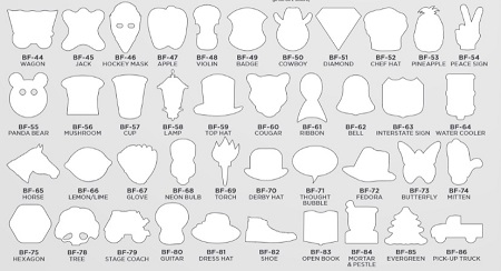 Available shapes for hand fans