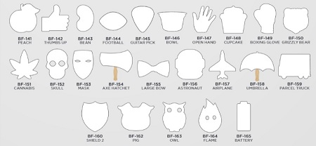Available stock shapes for hand fans